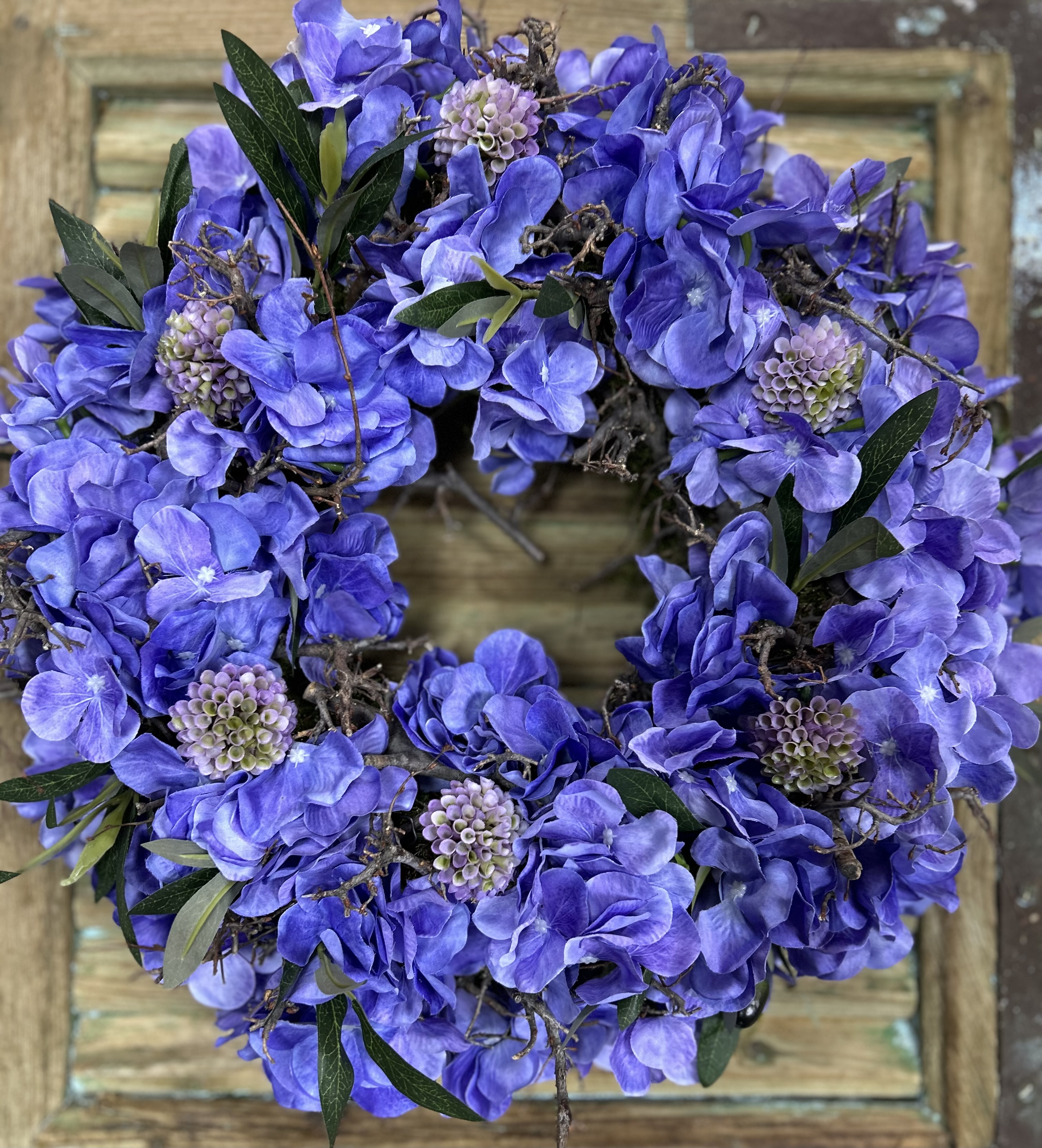 Hortensia krans paars 55 cm