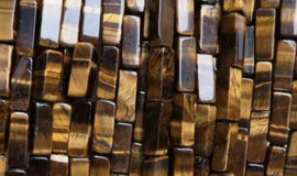 Natuursteen tubes 4x13mm mm tijger oog