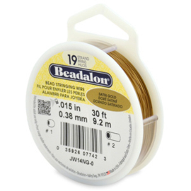 Beadalon 19 draads rijgdraad 0,38 Satin gold