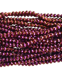 Facet kralen 6mm metallic purple