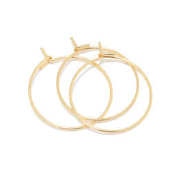 Oorbellen / ringen stainless steel Goud 25mm 10 stuks