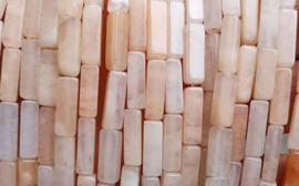Natuursteen kralen tubes 4x13mm roze aventurijn 29 stuks