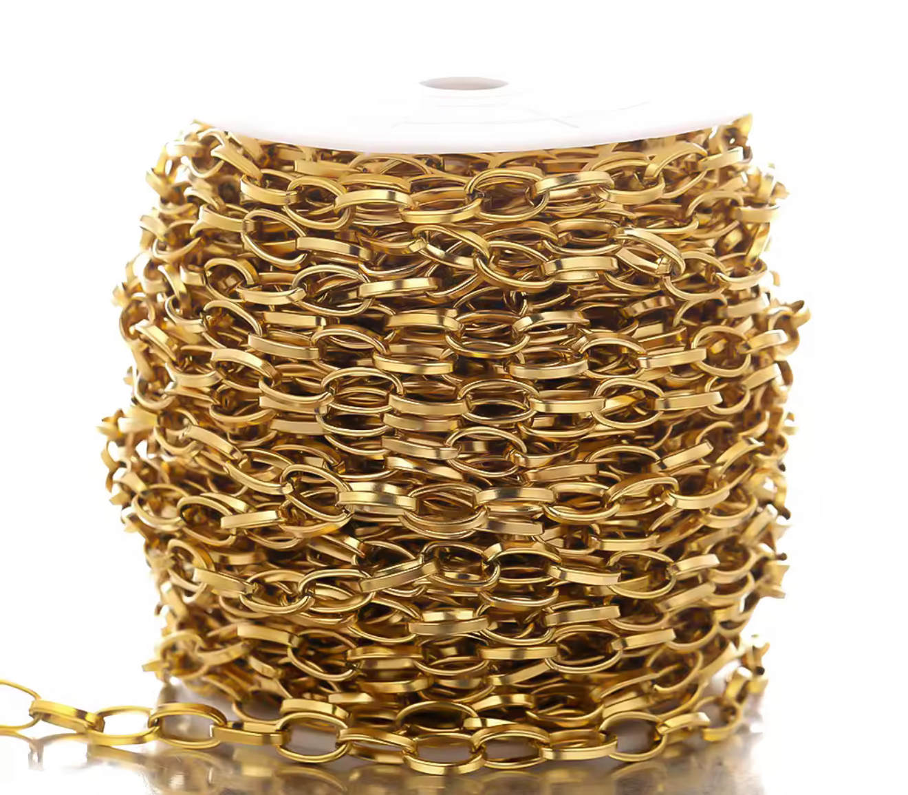 Jasseron / Ketting ovale schakel 13,5x8mm Stainless steel Goud