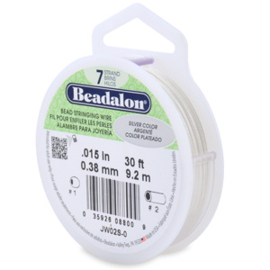 Beadalon staaldraad 0,38 9,2 meter Silver