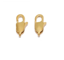 Kreeft sluiting 13mm Goud stainless steel