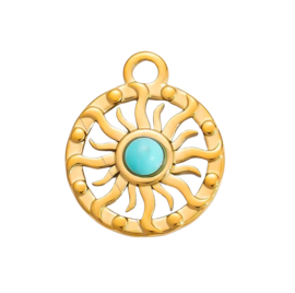 Bedel  Zon Goud - Turquoise stainless steel