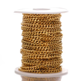 Jasseron gourmet schakel 4,5x6mm  per meter