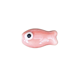 Keramiek kraal vis Roze 4stuks