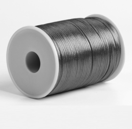 Satijn koord 2,5mm dark silver grey