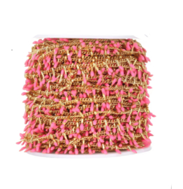Jasseron spikes Pink - Gold stainless steel
