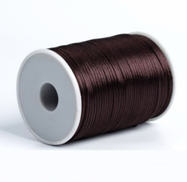Satijn koord 2,5mm chocolate brown