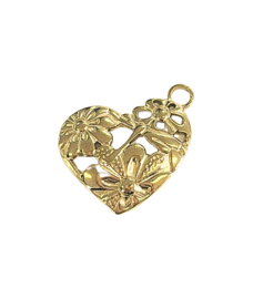 Bedel heart of flowers Goud stainless steel