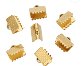 Eindkapje / lintklem 10,5mm Stainless steel Goud 5 stuks