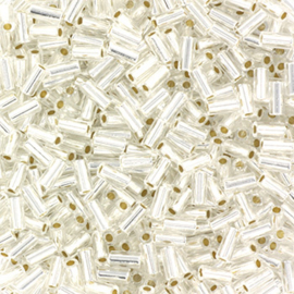 Miyuki bugles 3mm silverlined crystal 1
