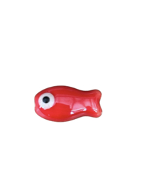 Keramiek kraal vis Rood 4stuks