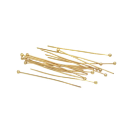 Stainless steel nietstift met bolletje Goud