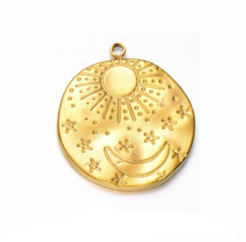 Bedel moon & stars Goud stainless steel