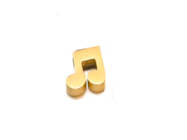 StInless steel ( Rvs) kraal muzieknoot Goud