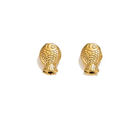 Stainless steel kralen vis Goud