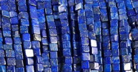 Natuursteen kralen cubes 4x4mm lapis Lazuli