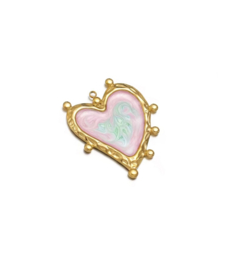 Bedel colorful heart stainless steel Licht Roze
