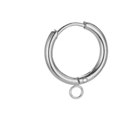 Oorringen met oog 16mm zilver per paar