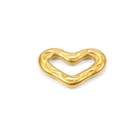 Tussenstuk hartje stainless steel Goud