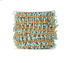 Jasseron spikes blue - Gold stainless steel