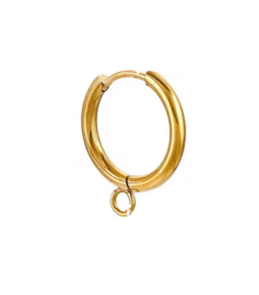 Oorringen met oogje horizontaal 12mm Goud stainless steel