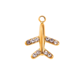Bedel vliegtuig Goud. Stainless steel & zirkonia