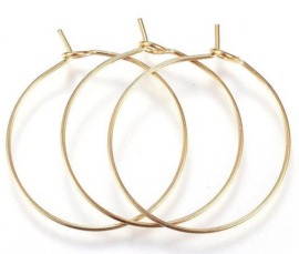 Oorbellen / ringen goud stainless steel 30mm 10 stuks