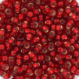 Miyuki rocailles 8/0 3mm Silverlined Ruby 8-11