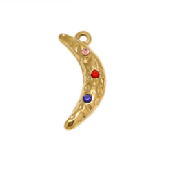 Bedel maan  Goud. Stainless steel & zirkonia