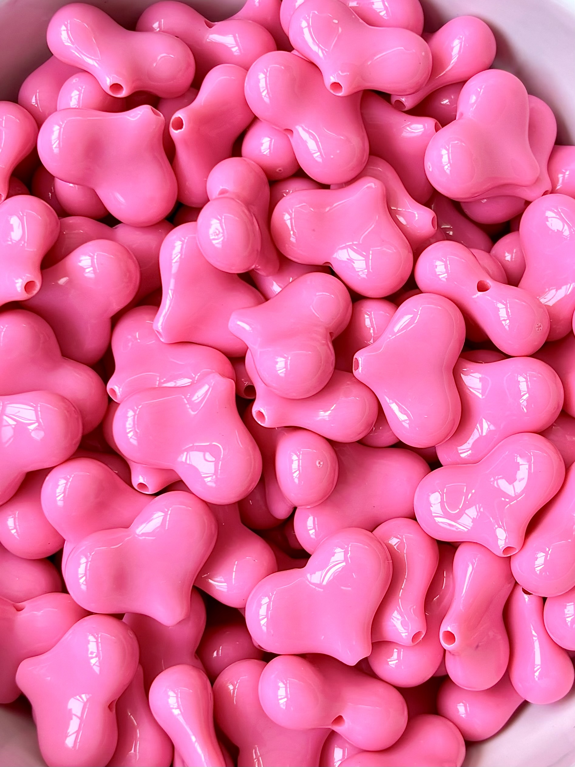 Acryl kralen hart Donker roze 100 gram