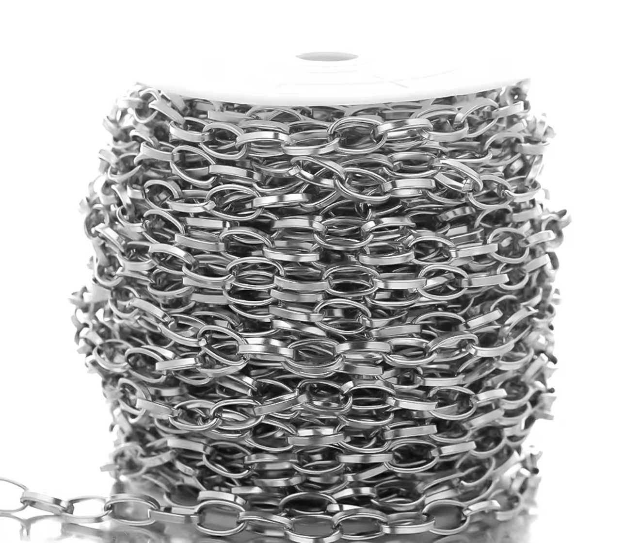 Jasseron / Ketting ovale schakel 8x13,5mm stainless steel Zilver