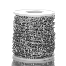 Jasseron / ketting dots zilver 2mm stainless steel.