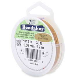 Beadalon 7 draads rijgdraad 0,30 Gold 9,2meter