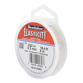 Beadalon elastisch rijgdraad 0,5  5meter Clear