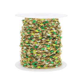Jasseron / ketting multicolor green stainless steel ( Rvs )