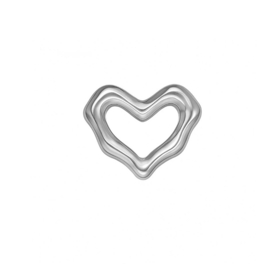 Tussenstuk irregular heart stainless steel zilver