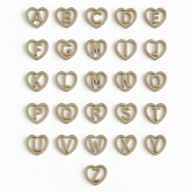 Tussenstuk initial heart Goud 2 stuks
