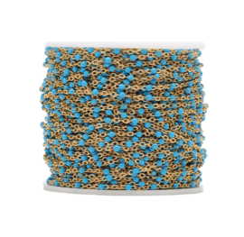 Jasseron Dots Gold - blue  stainless steel