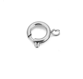 Sluiting zilver 8mm stainless steel