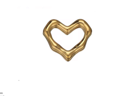 Tussenstuk irregular heart stainless steel Goud