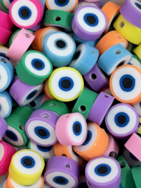 Polymeer kralen oogjes mix 20 stuks