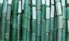 Natuursteen kralen 4x13mm tubes aventurijn 29 stuks