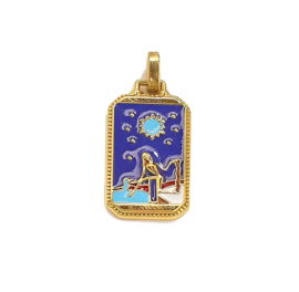 Bedel / Hanger tarot Goud - Blauw