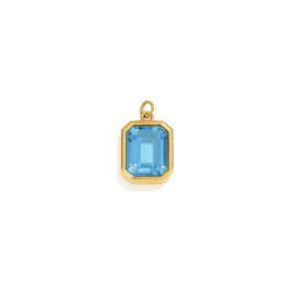 Bedel glas hanger Stainless steel Blauw - Goud