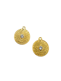 Bedel coin Goud & zirkonia stainless steel