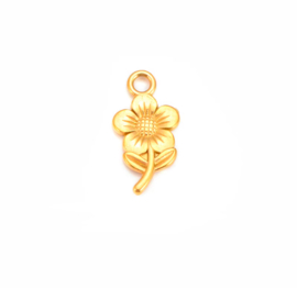 Bedel stainless steel bloem Goud